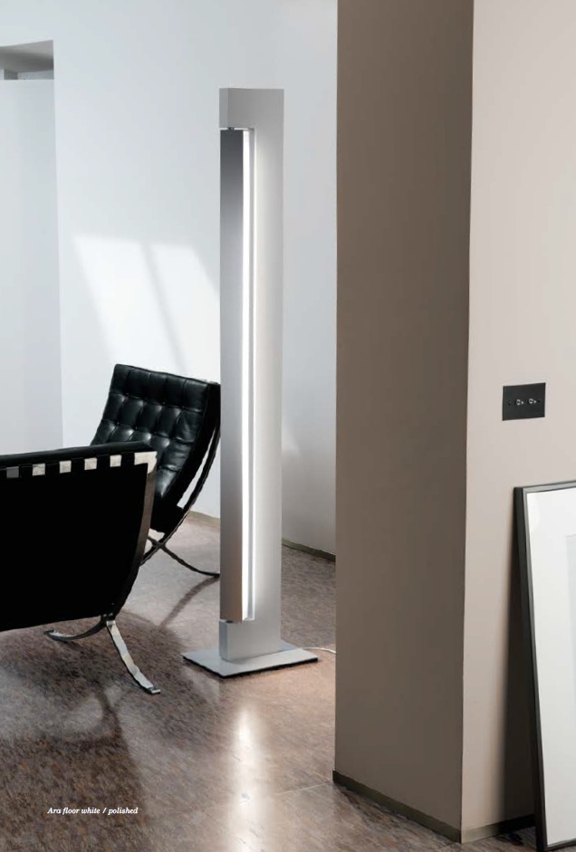Stehleuchte ARA DTW poliert / champagner 
240V/ 23W+ 40W / H=178cm B=36 x 27 / IP20