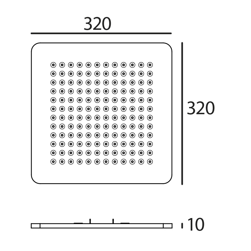 Deckenanbauleuchte Modul Q144 LED 60° 24.4W 3000°K
24V/DC/144Led /320x320mm/H=10mm - Image 2