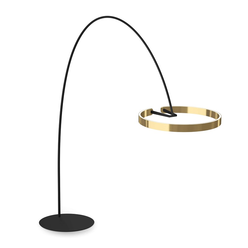 Stehbogenleuchte MITO largo schwarz- bronze 
230V/ 3330lm 60W D=600 H=2100-2400 IP20