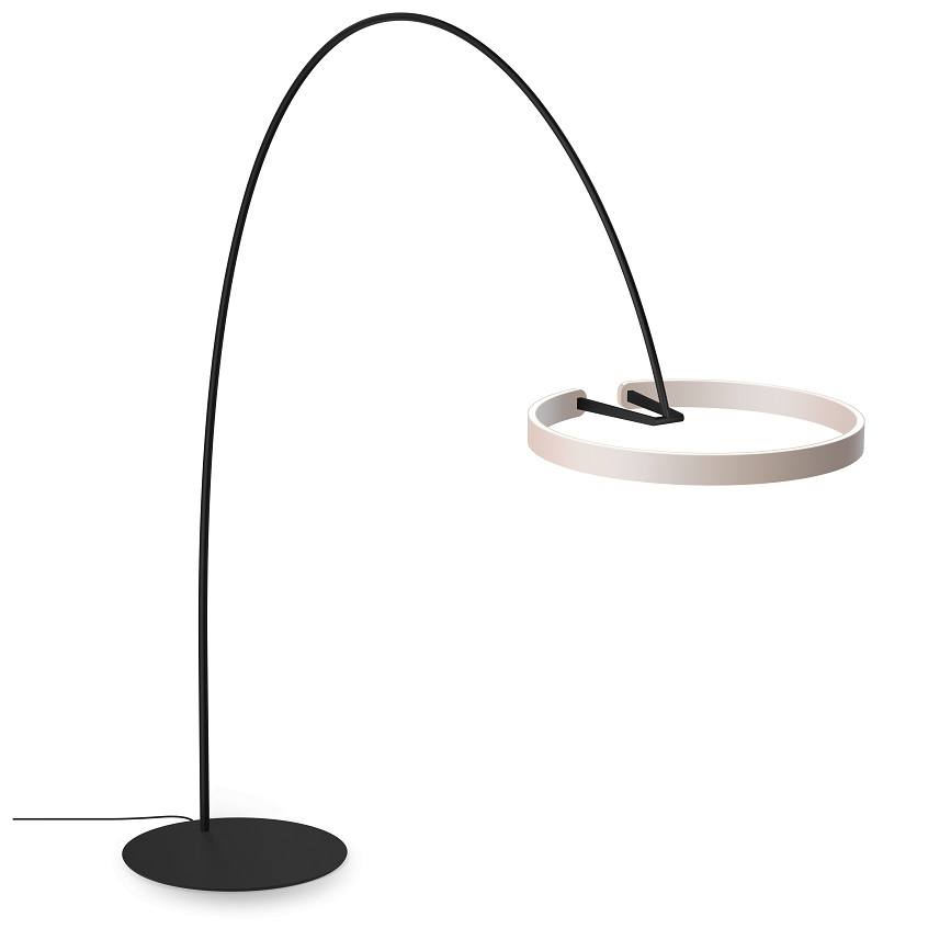 Stehbogenleuchte MITO largo schwarz-goldmatt
230V/LED 3330lm 60W D=600 H=2100-2400 IP20