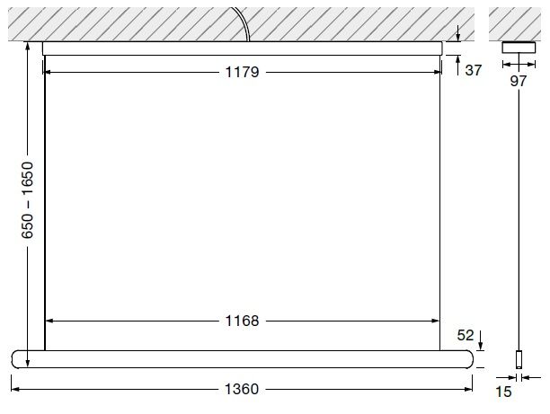 Pendelleuchte MITO volo 140 up variabel AIR wide silbermatt
240V 60W 4500Lm L=136cm IP20 - Image 2