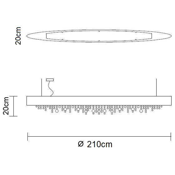 Hängeleuchte Olà S8 oval LED matt bronze
230V/ 3000K D=210cm B=20 H=20 / IP20 - Image 2