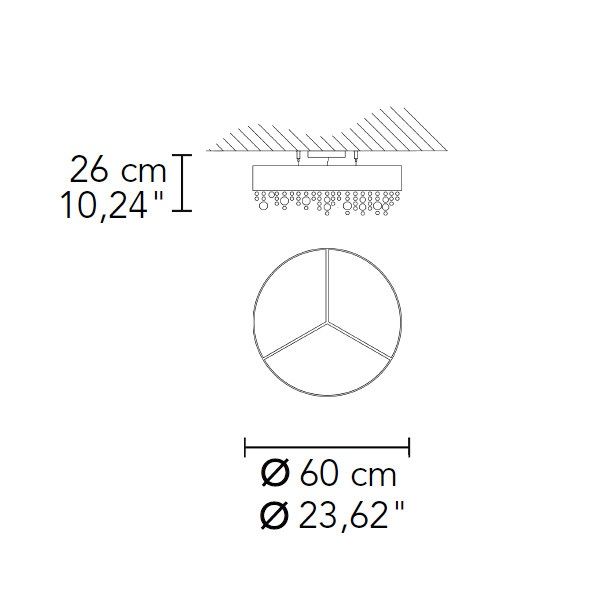 Deckenleuchte Olà PL6 LED rund bronze-matt
230V/ 31.5W 3000K 5040lm D=60cm H=26 IP20 - Image 2