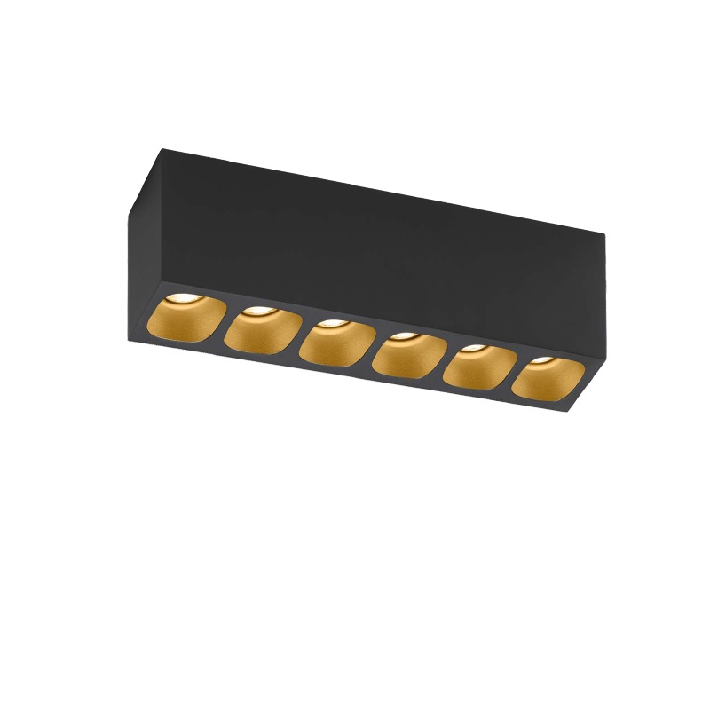 Deckenaufbauleuchte PIRRO 6.0 weiss/gold
230V / 6x5W 2700K 2510Lm 50x270mm H=80mm