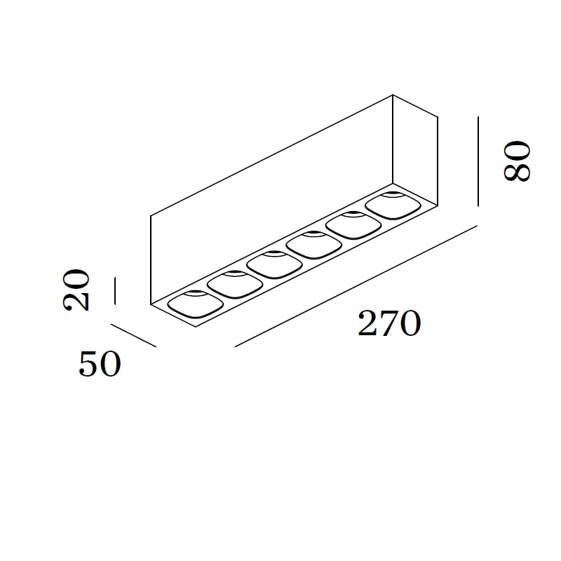 Deckenaufbauleuchte PIRRO 6.0 weiss/gold
230V / 6x5W 2700K 2510Lm 50x270mm H=80mm - Image 2