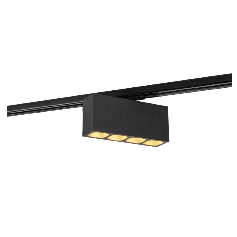 Schienenstr.PIRRO SPOT ON 4.0  schwarz-gold
230V 4x5W 3000K 1520Lm L=182mm B=50 H=80 IP20