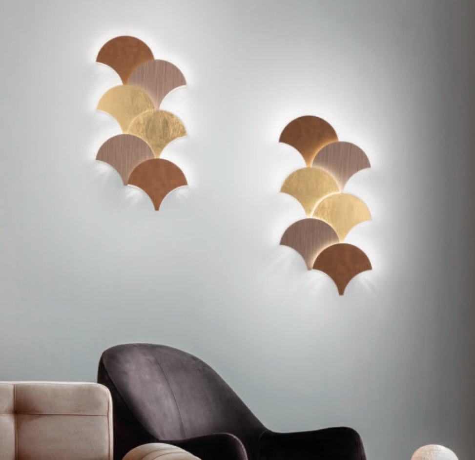Wandleuchte PALM A21 LED 5W blattsilber
230V 3000K 540lm B=210mm H=180 T=40 IP20