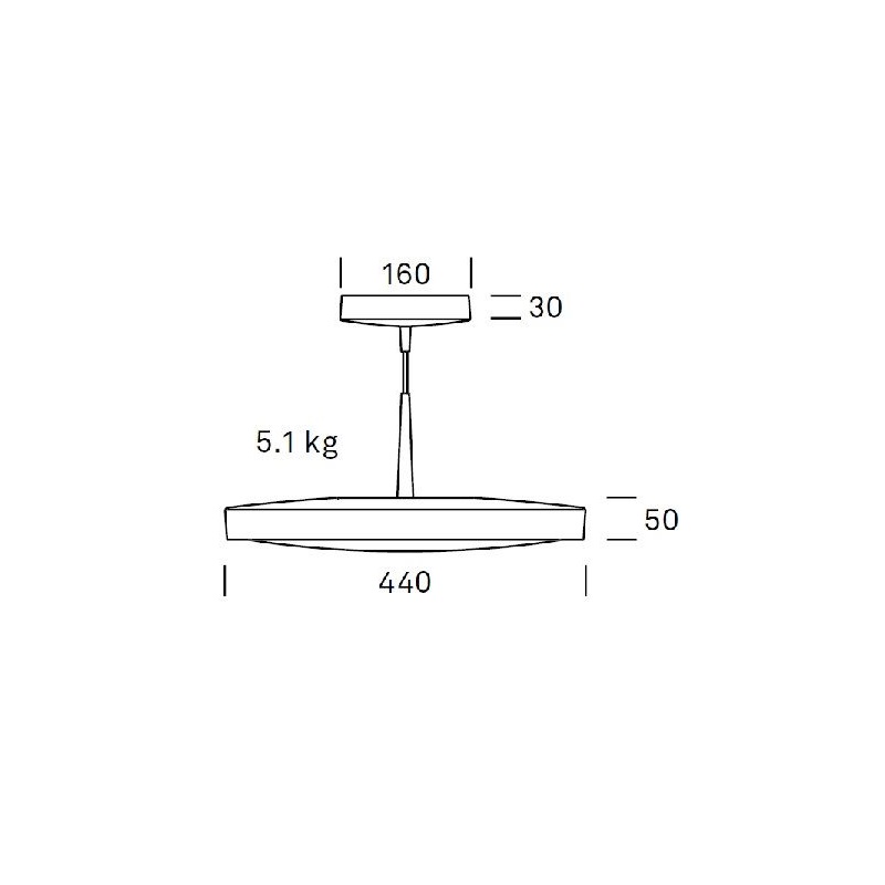 Hängeleuchte Arva 30W LED D=440 3000K schwarz seidenmatt
800mA/ 3000K/ 3600lm CR 85/ IP40 - Image 2