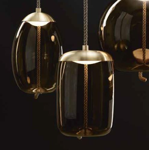 Pendelleuchte Knot Cilindro messing- smoke brown
230V 14W 2700K 1660lm D=300 H=460 IP20