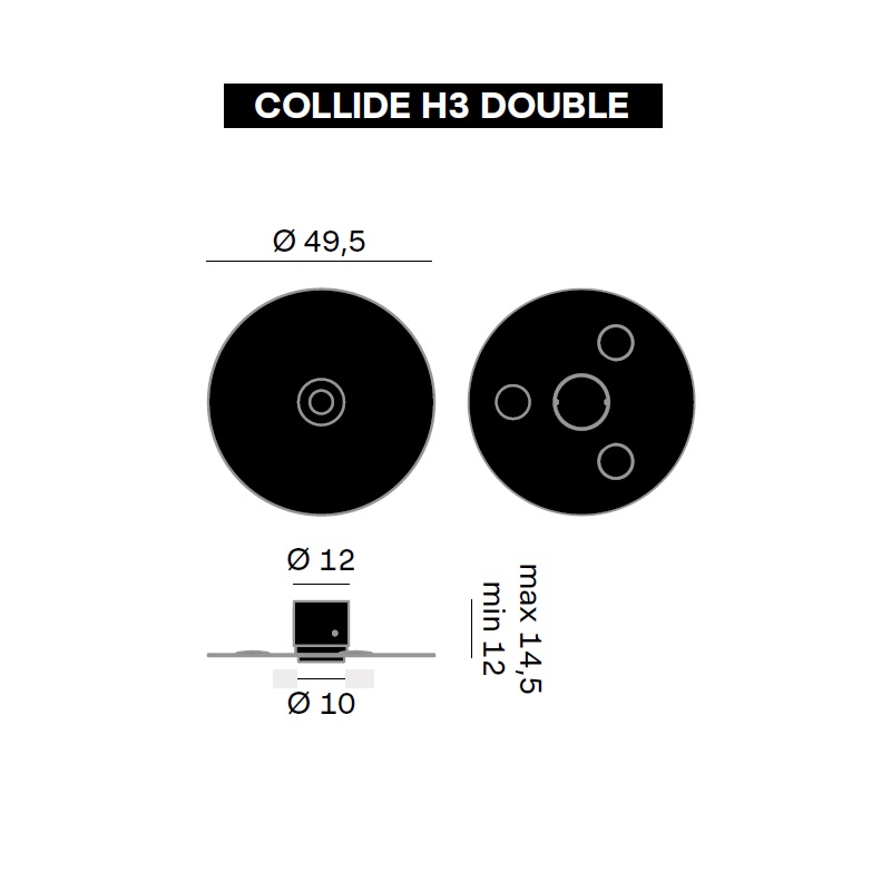 Deckenleuchte Collide H3 Double Champagne
240V/ 60W 2700K / D=495 H=120 / IP20 - Image 2