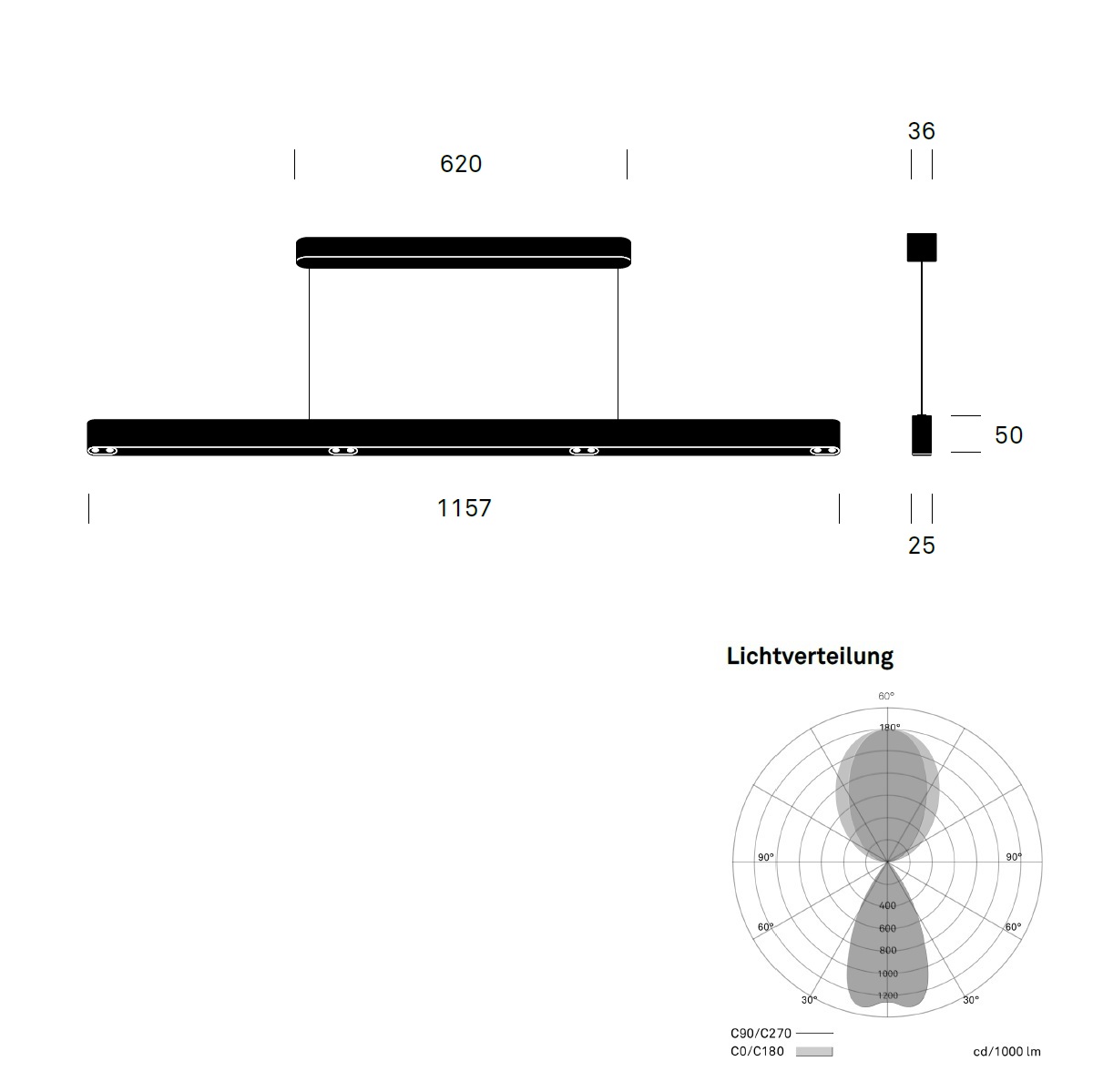 Pendelleuchte KLEEN 43W  rosé gold
230V/ 2700K 2390Lm L=1157 B=25 H=50mm / IP20