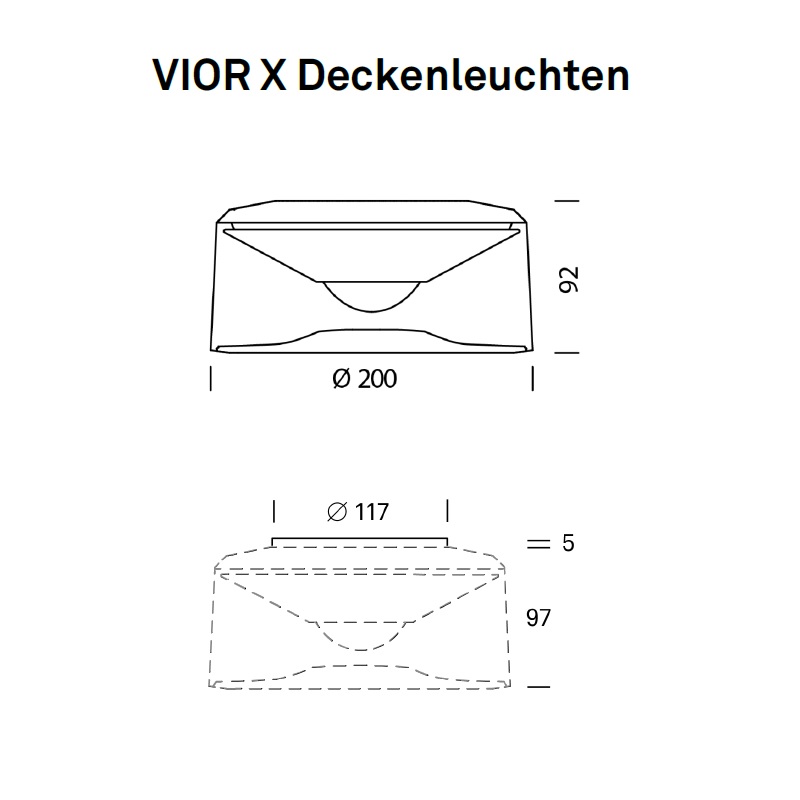 Deckenleuchte Vior X / 17W 40° weiss
DC 2700K 1800Lm CRI95 D=200mm H=97/IP54 - Image 2