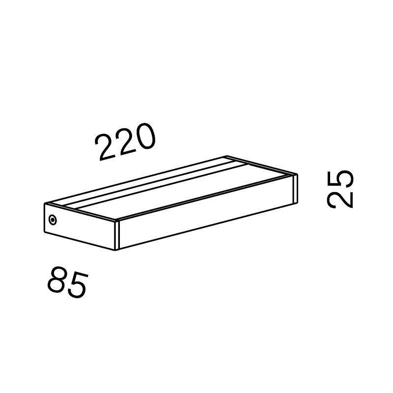 Wandleuchte SML LED M 15W TRIAC silber satiné/satiné
240V 3000K 1560lm B=220 T=85 H=25mm - Image 2