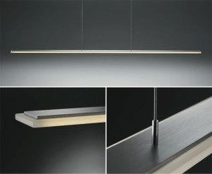 Pendelleuchte SPI L Led 36W/ TL-dim Alu-Acryl
230V/24V/ L=1541 B=55  H=10 / IP20