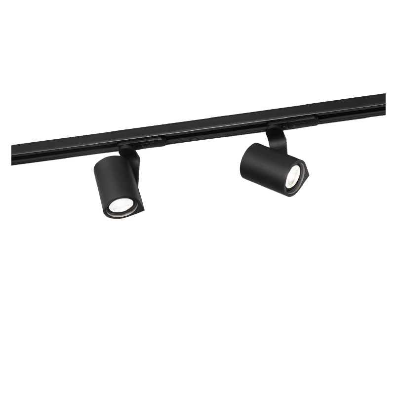 Schienenstrahler 1.Ph.SQUBE ON 1.0/ 5W GU10 schwarz
230V GU10 5W / L=107mm D=55  IP20