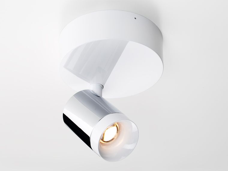 Aufbaustrahler LED m. Linse medium chrom/weiss
240V/ 11W, LED (2700K, CRI >90), 436lm