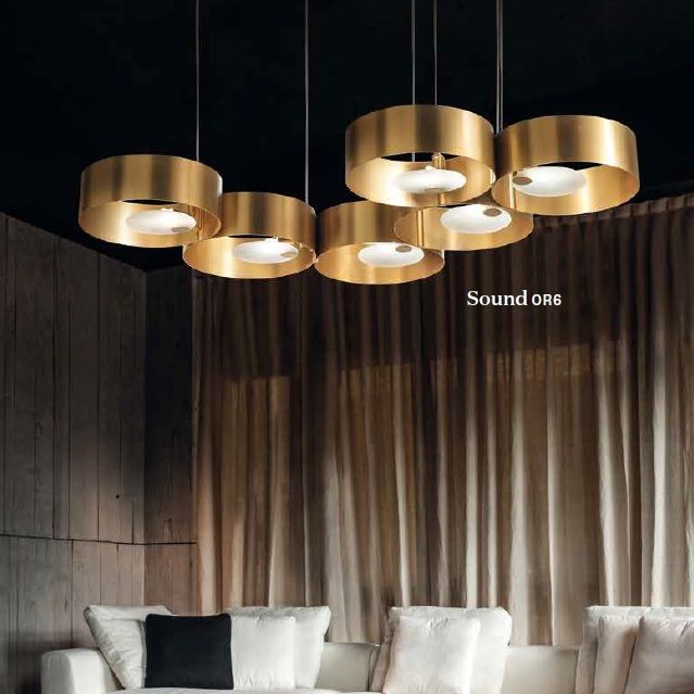 Hängeleuchte SOUND OR6 HG gold gebürstet
230V G9 6x40W/ L=120 B=56 H=11/ IP20