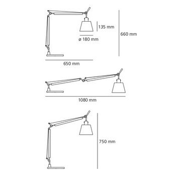 Body Tolomeo Basculante alu Pergamentpapier
240V 1x8W o. 1x46W E27
H=660mm D=180 - Image 2