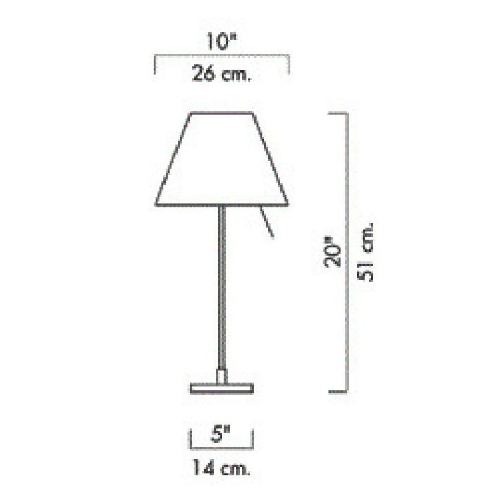 Tischleuchte Costanzina D13 LED pi. alu m.Schirm weiss
230V/E14/ LED 7W/H=51/Fuss 14x14