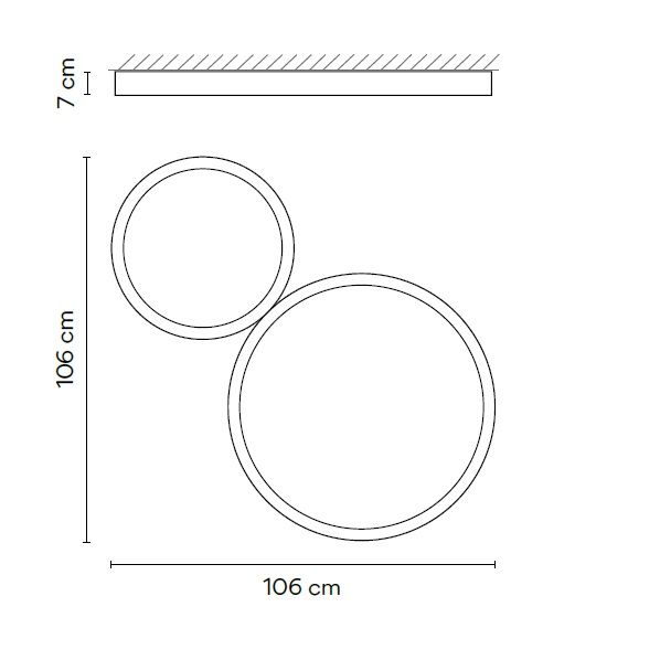 Deckenleuchte UP 55W+26W LED graphite
230V/ 2700K 7608Lm D=730+500mm H=70 IP20 - Image 2