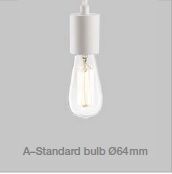 Pendelleuchte Vintage S1 Bulb A E27 mocca
240V E27 60W D=50 H=66 / IP20
