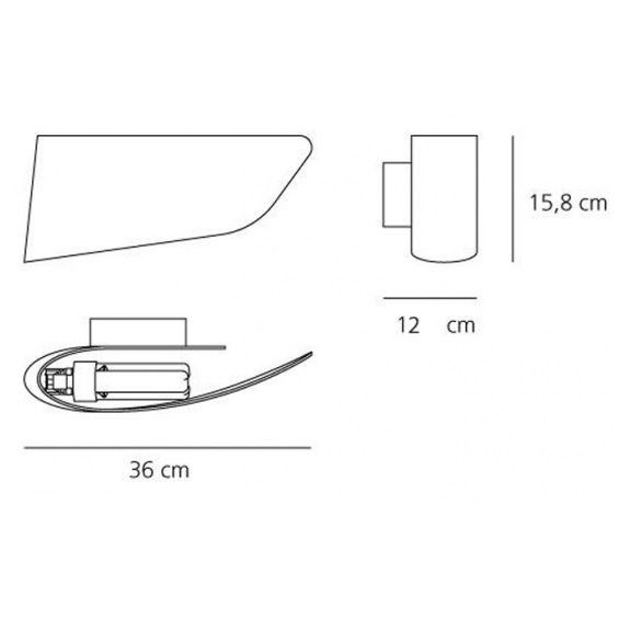 Wandleuchte EURIALO weiss/aluminium
R7s 1x200W Alublech
B=36 H=15.8 T=11.7 - Image 2