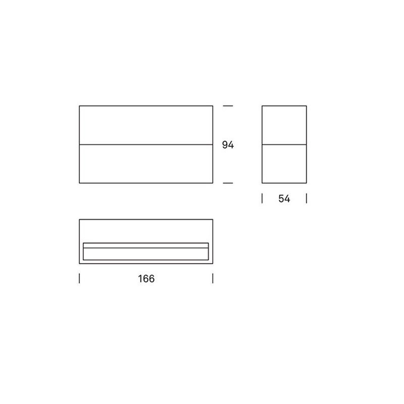 Wandleuchte CUBO LED 11W 2700°K DALI Grau mét.
230V/ 2x750lm/ L=166mm H=94mm T=54mm IP20 - Image 2