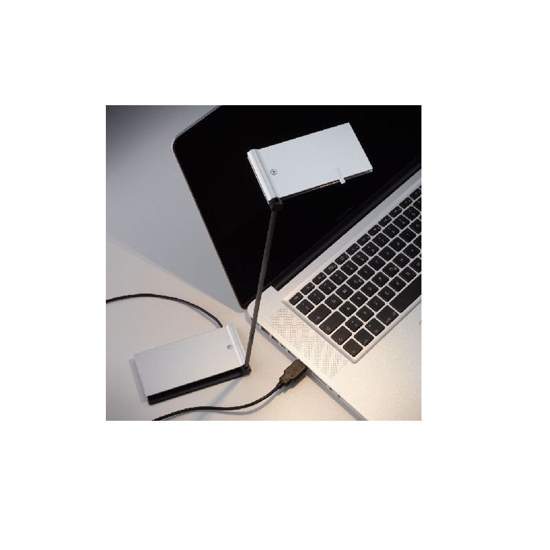 Tischleuchte Zett USB alu  2700°K
2 LED 4W 100-240V inkl.USB-Stecker -Trafo
