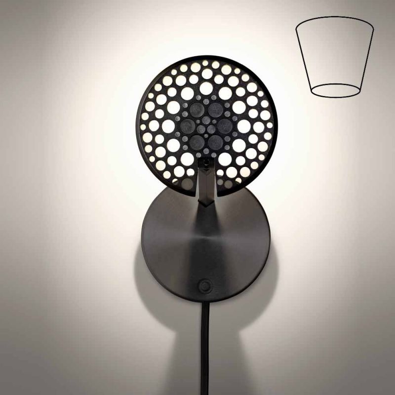 Wandleuchte LYS W AP LED schwarz/schwarz
230V 638lm 8W 2700°K CRI80 IP20