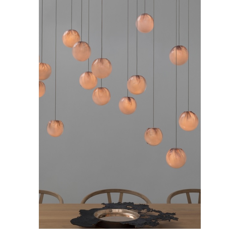 Pendelleuchte 84.5 / 5 x1.5W Led Glas kupferfarbig
230V/ DC 1.5W 2500K Kugel D=120mm IP20 - Image 5