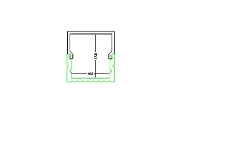 Abdeckung Alu Profil Decke H=10mm B=20mm opal matt