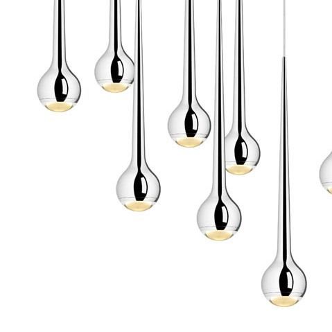 Pendelleuchte Falling 8 IN alu poliert
220-240V  LED 11W 770lm 2700°K/ D= 8cm H=45cm