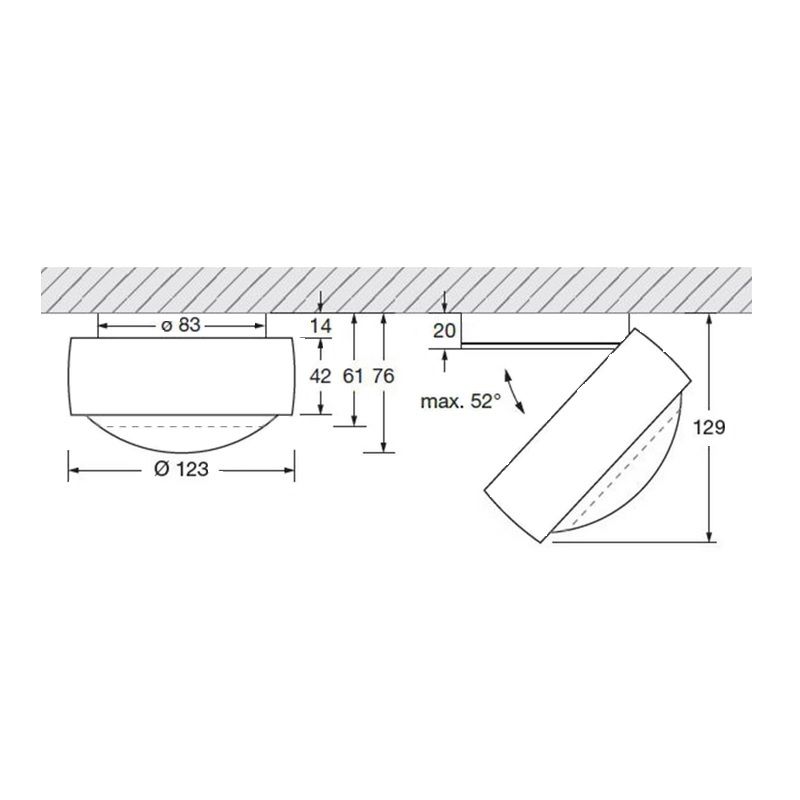 Deckenleuchte Piu flat pro LED C80 weiss matt
230V/26W 2200lm 2700°K CRI97 IP20