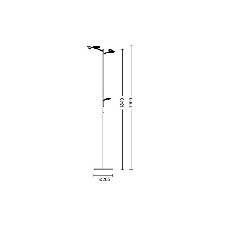 Stehleuchte LYS S LED 54W / 6 Köpfe 2700°
230V 6x9W 6x700lm H=185cm B=max. 51cm - Image 2